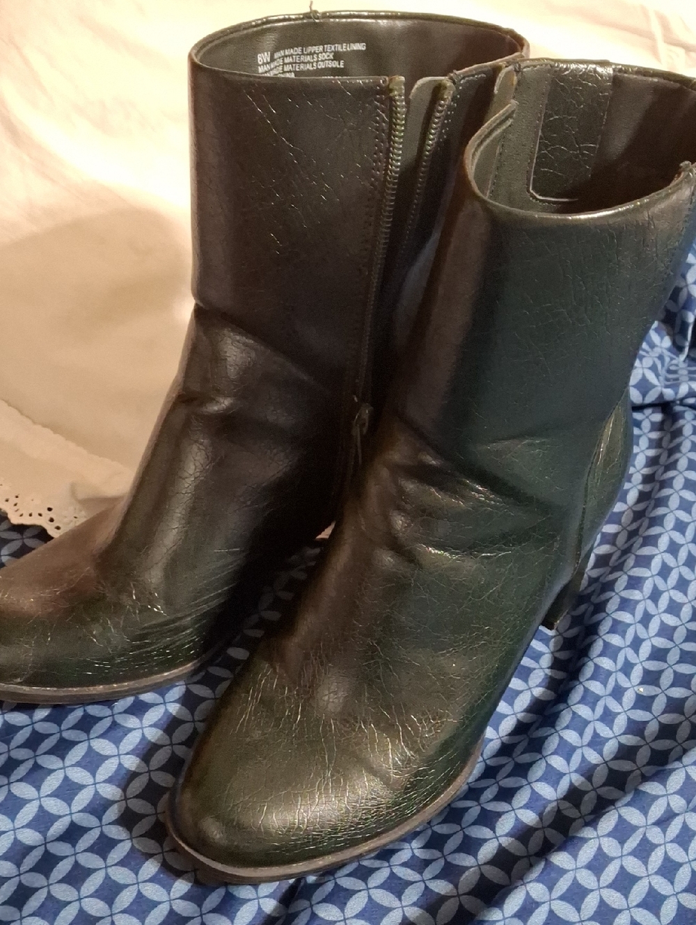 Target Women's Black Leather-Look Ankle Boots with Side Zip